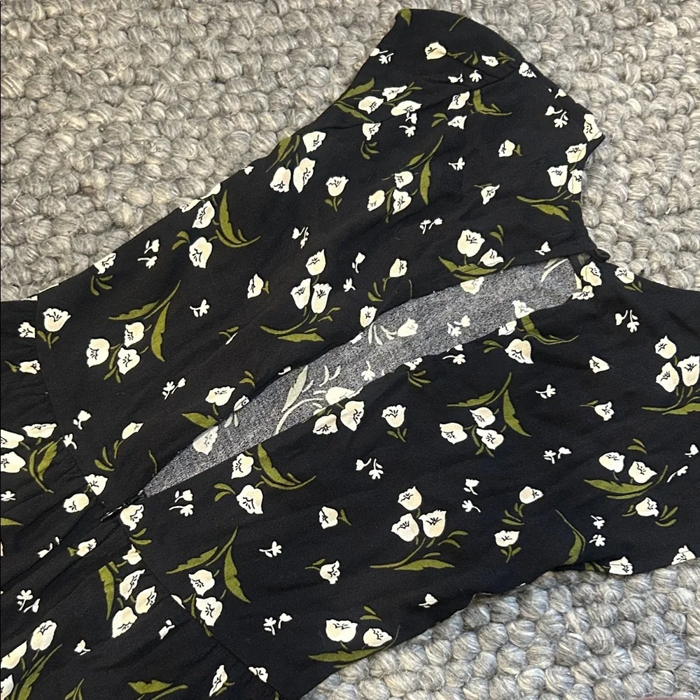 Reformation Gavin Floral Print Cutout Back Midi Dress Size 2 - Picture 10 of 12